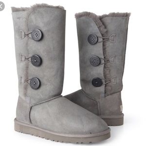 Tall Gray Button UGGS. Bailey Button